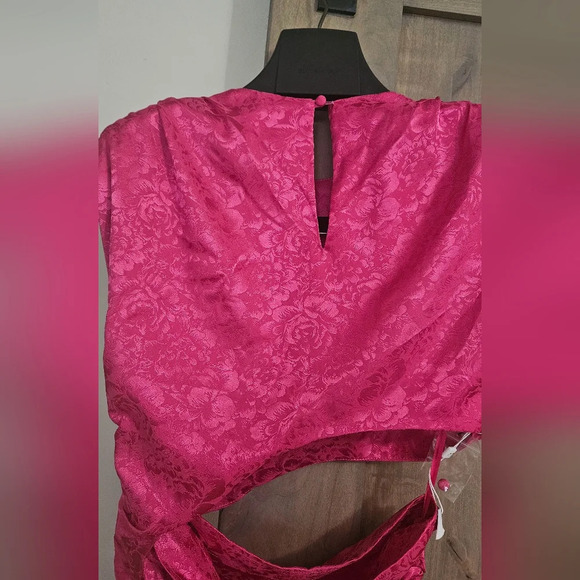 RONNY KOBO Kyle AsymetricalCutout Ruched Sleeveless Dress in Pink. Small NWT - Picture 8 of 10